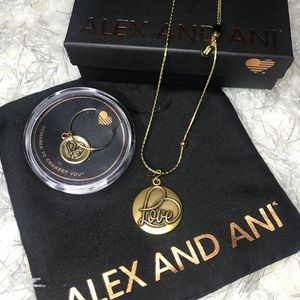 Alex and Ani ring and charm love set.